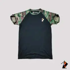 Black And Camo Raglan Tee