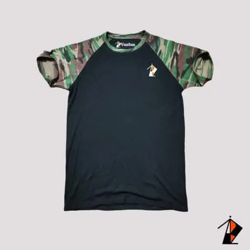 Black And Camo Raglan Tee