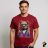 Bear With Sunglasses T-Shirt in Pakistan Maroon Vestes