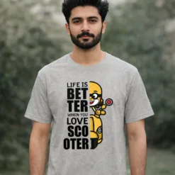 Scooter Lover T-Shirt in Pakistan Heather Grey Melange Vestes