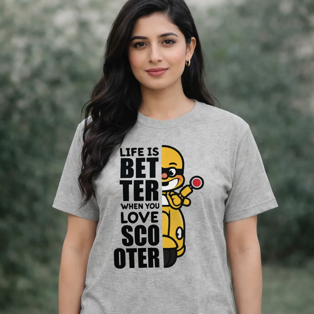 Scooter Lover T-Shirt in Pakistan Heather Grey Melange Vestes