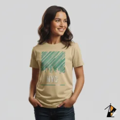 NYC Graphic T-Shirt in Pakistan Beige/Peach Vestes