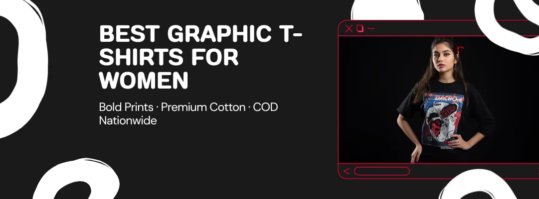 graphic t-shirts for women in Pakistan — bold red and black design — Vestes