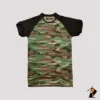 Camo And Black Raglan Tee