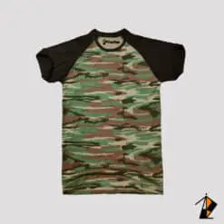 Camo And Black Raglan Tee