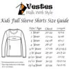 Vestes Kids Full Sleeve Shirt Size Guide