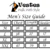 Vestes Men T Shirt Size Guide