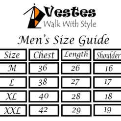 Vestes Men T Shirt Size Guide