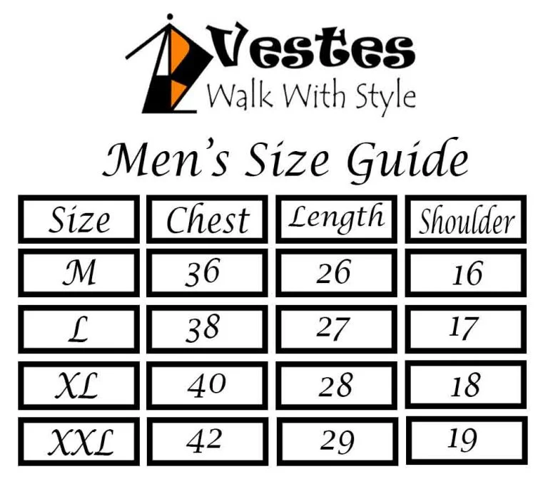 Vestes Men T Shirt Size Guide