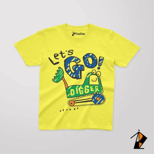 Lets Go Digger Kids T Shirt